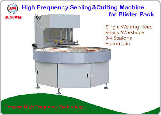Turntable Construction Plastic Heat Sealing Machine , Blister Packing Machine 27.12 MHz